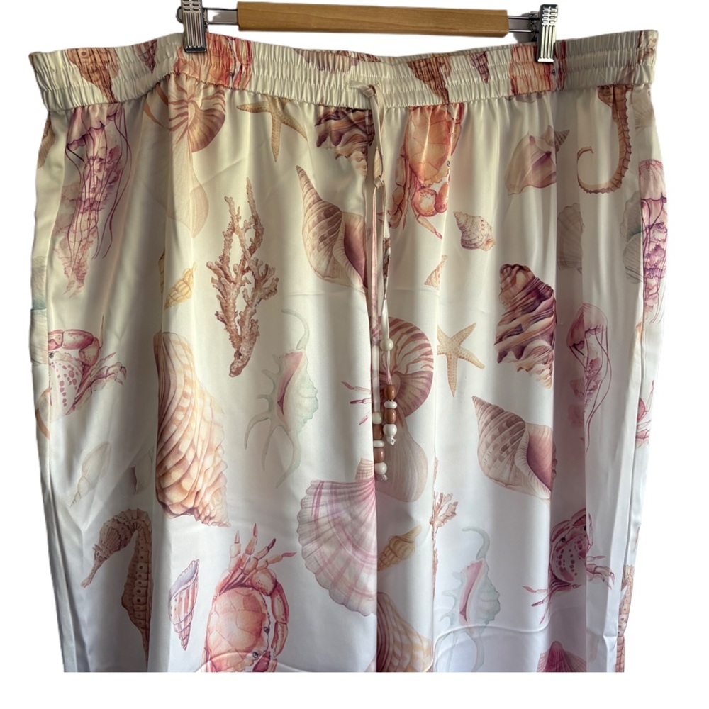 RACHEL Rachel Roy Beach Seashell print wide leg pant 3X - Picture 3 of 15